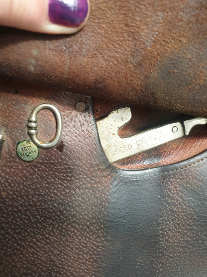 Brown 15.5" 20th century medium english leather saddle FREE POSTAGE 🔵