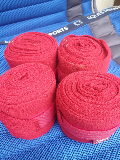 NEW Set of 4  red jeffries falcon cotton bandages FREE POSTAGE ✅