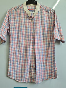 John whitaker pink and blue  checked shirt age 11/12 FREE POSTAGE ✅️