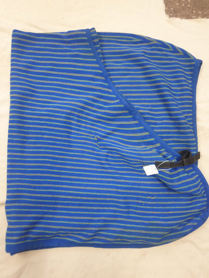 Used thermal cotton sheet, 4'9, blue with stripes FREE POSTAGE 🟢