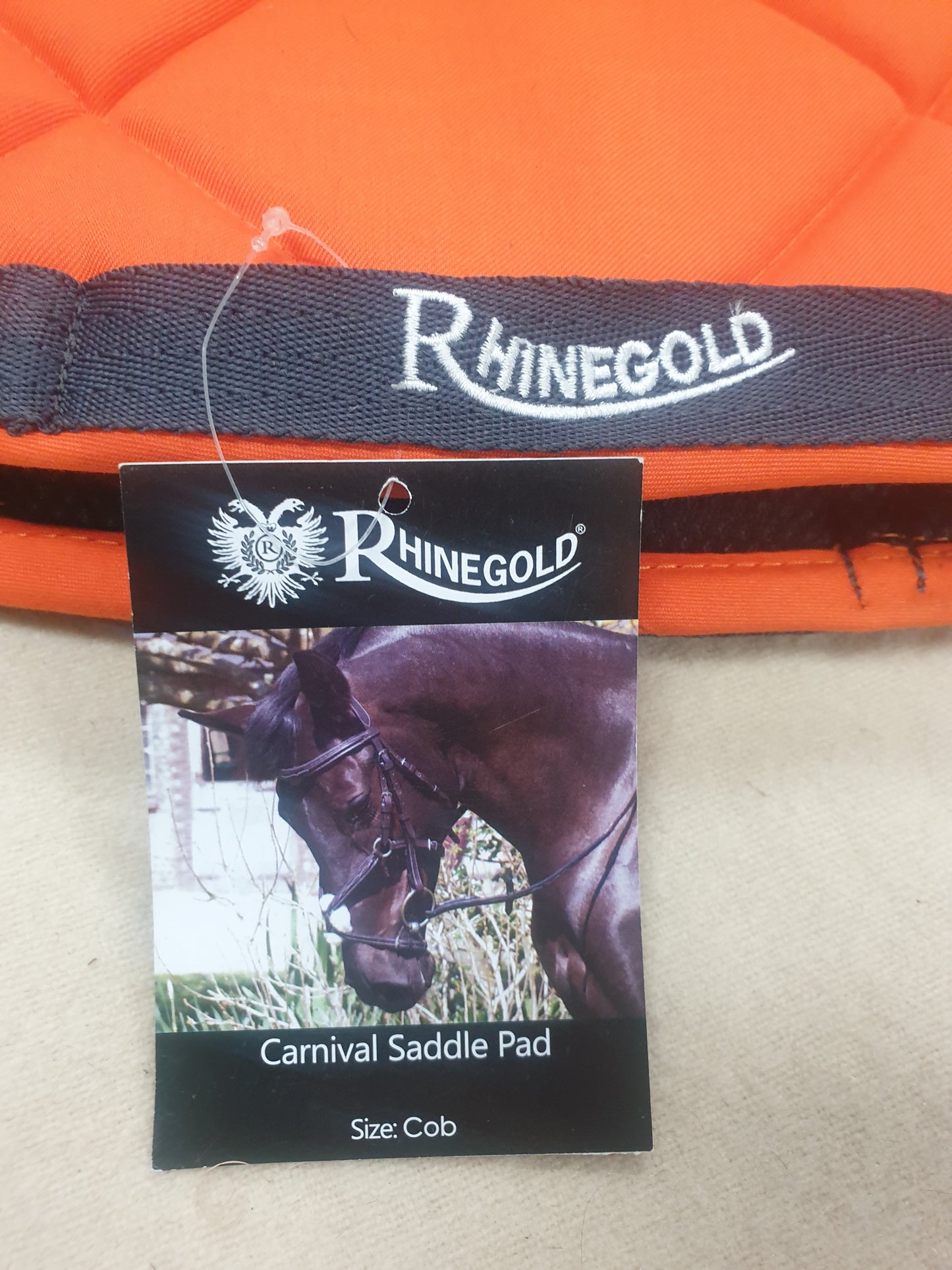 NEW rhinegold elite carnival saddle pad, cob size, tangerine colour FREE POSTAGE 🟢