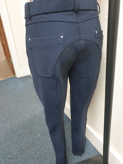 💥NEW💥  HKM Navy Blue Riding Leggings with Diamante Bling  FREE POSTAGE  🟢