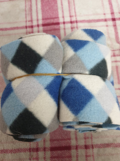 Set of 4 Harlequin patterned fleece bandages FREE POSTAGE🟢