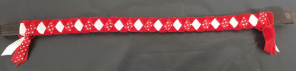 New Cob size red and white showing browband with brown leather FREE POSTAGE 🟢