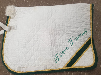 White and green full Saddle cloth FREE POSTAGE 🟢