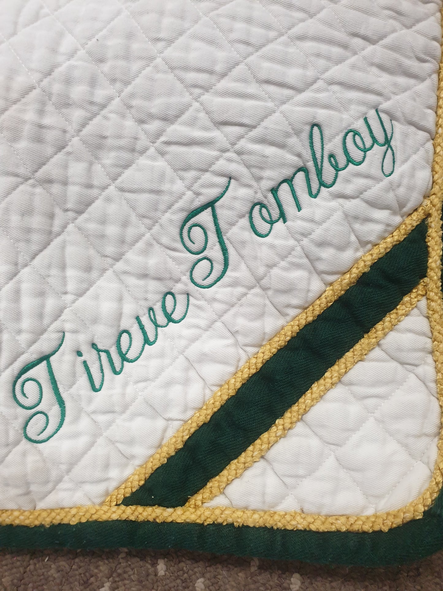 White and green full Saddle cloth FREE POSTAGE 🟢
