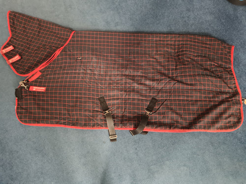 Horseware ireland rhino 6'9 stable combo rug med weight black and red check FREE POSTAGE 🟢