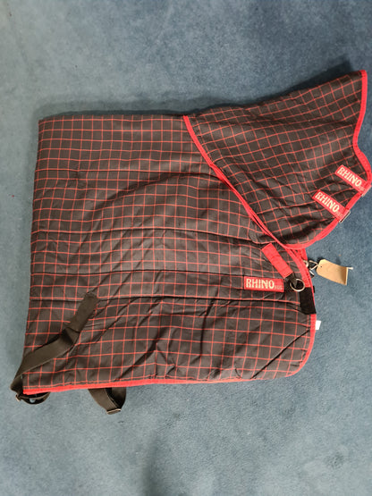 Horseware ireland rhino 6'9 stable combo rug med weight black and red check FREE POSTAGE 🟢