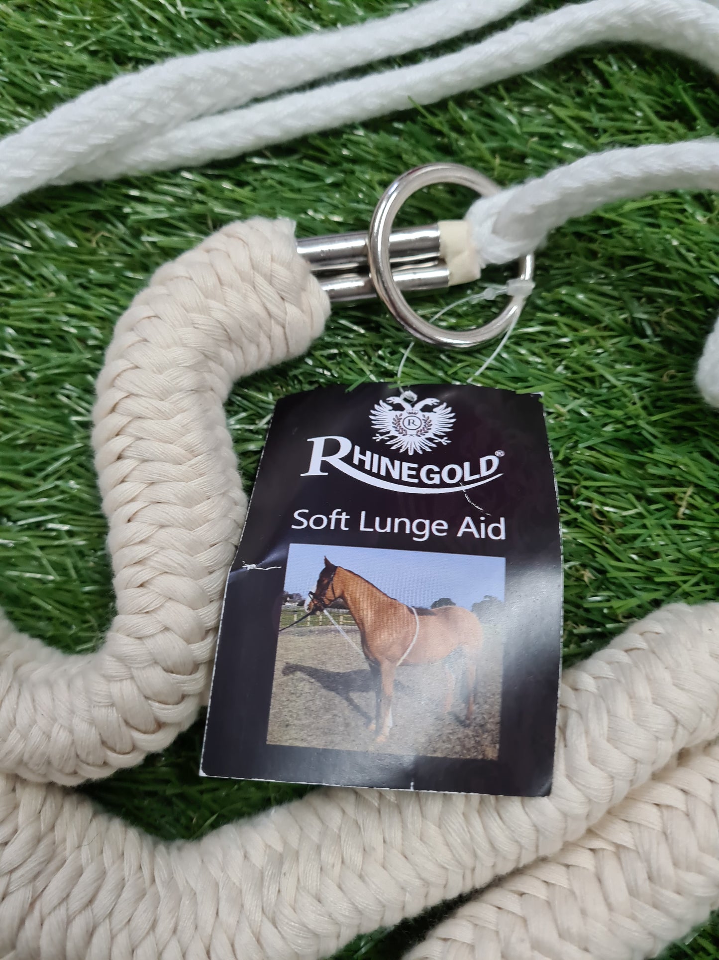NEW rhinegold german hoe soft lunge aid, cream and white, sizes pony, cob and full FREE POSTAGE 🟢