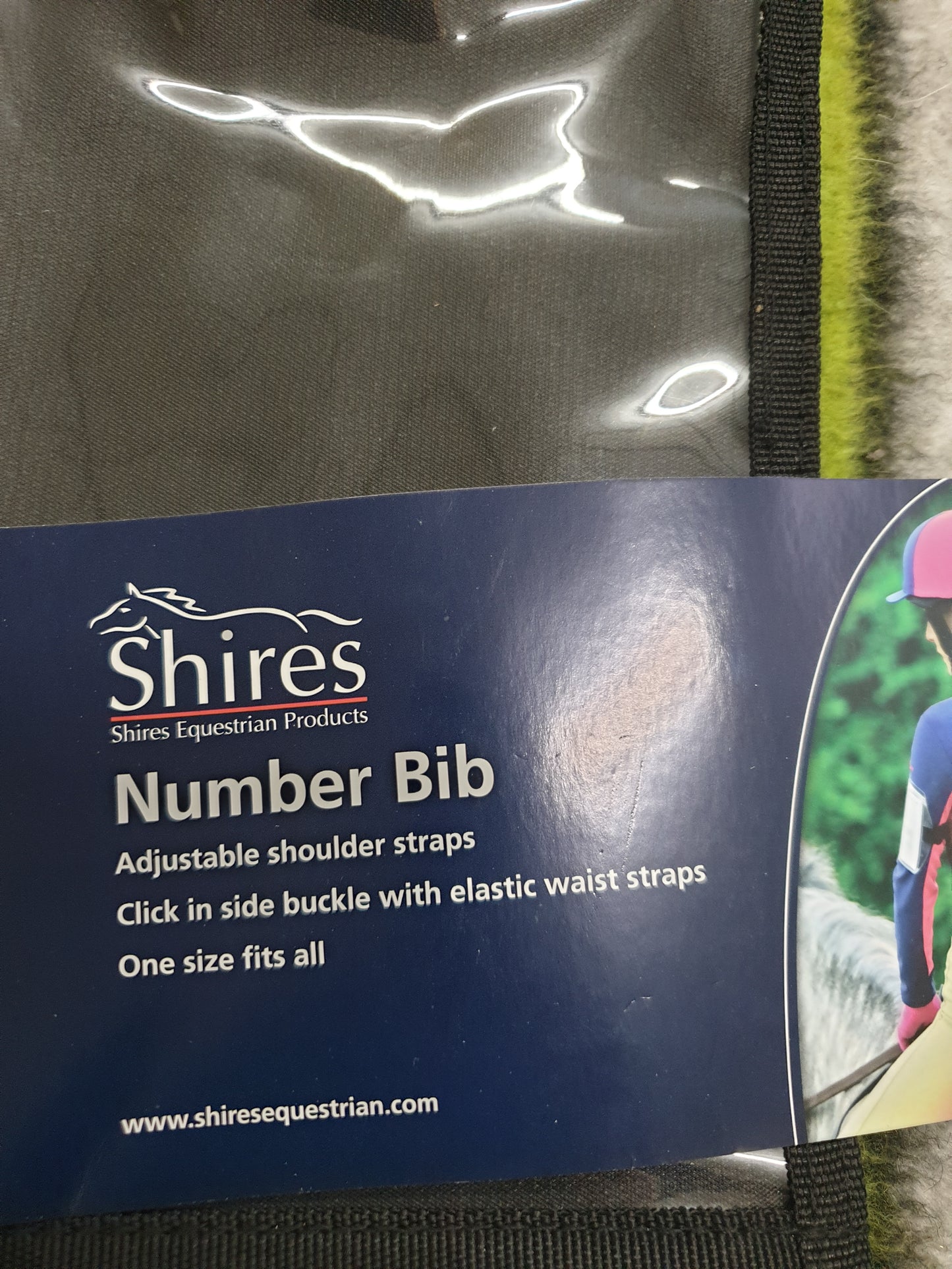 NEW shires number bib, one size fits all, black FREE POSTAGE 🟢