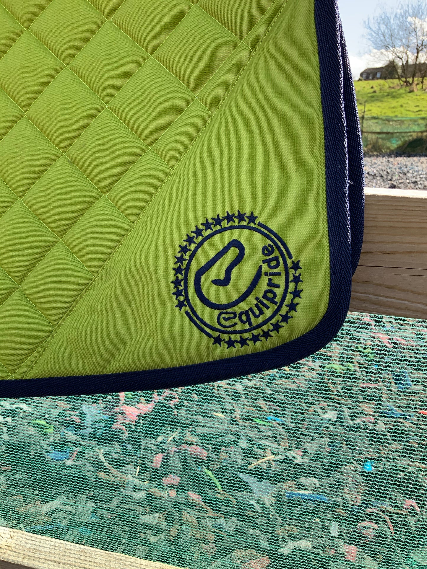 New Equipride saddle pad with ears and boots lime green pony FREE POSTAGE ✅