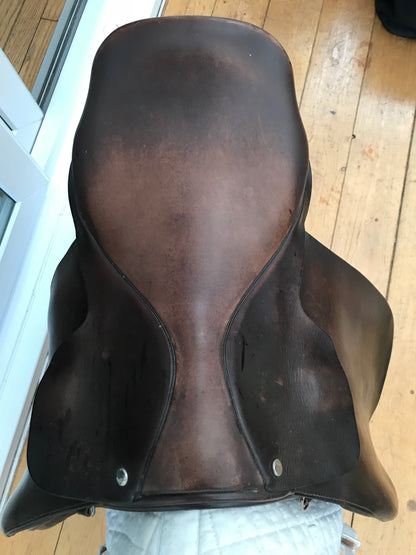 16” brown English leather working hunter saddle FREE POSTAGE ✅*