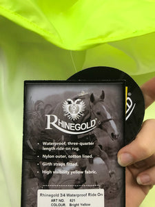 New rhinegold waterproof  yellow hi vis 3/4 sheet FREE POSTAGE*