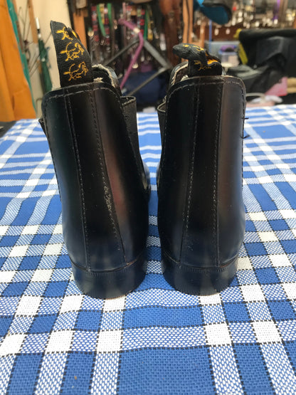 Black rubber jodhpur boots size 12 FREE POSTAGE*