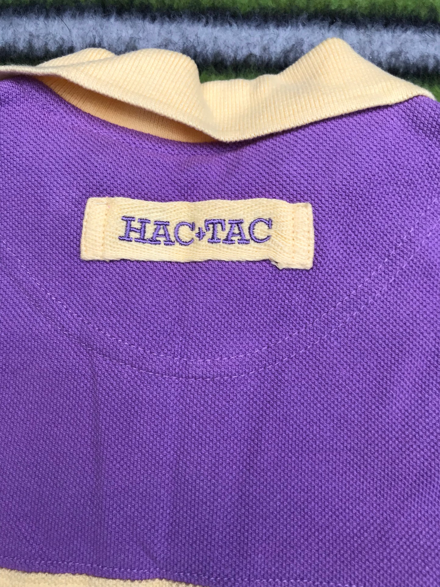 Hav-Tac polo t-shirt yellow and purple size XS(4) FREE POSTAGE