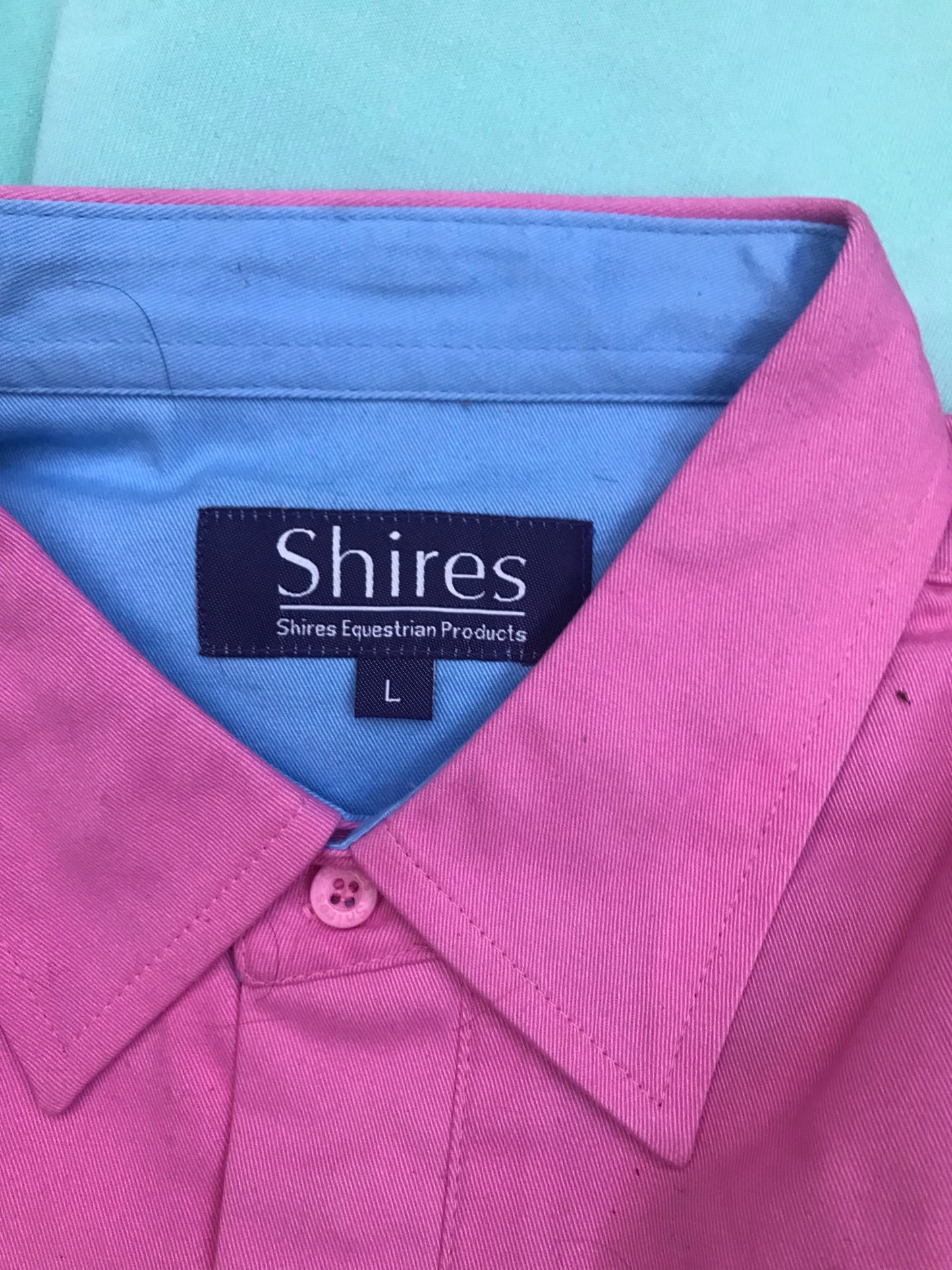 NEW shires long sleeve shirt pink/navy/blue/light blue size S/M/L/XL FREE POSTAGE