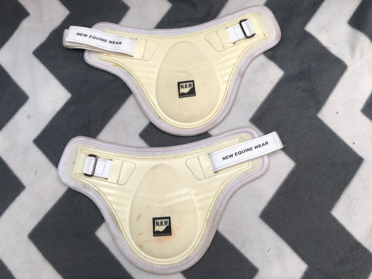New equine wear white fetlock boots size large