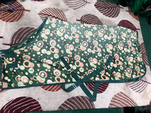 6’6 green patterned sheet cool light weight FREE POSTAGE