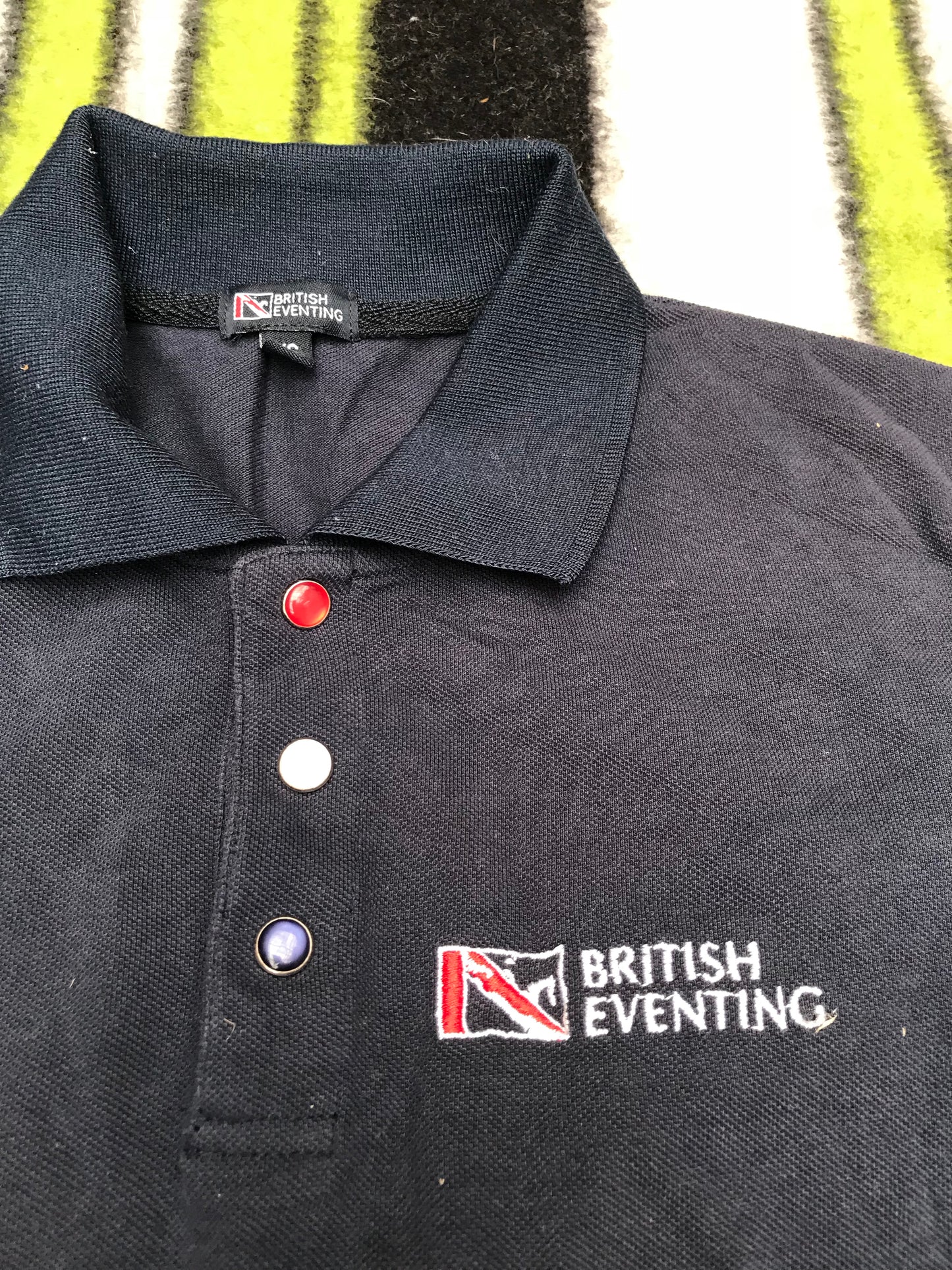 Bursting Eventing short sleeved navy blue polo t-shirt size XS (4)FREE POSTAGE