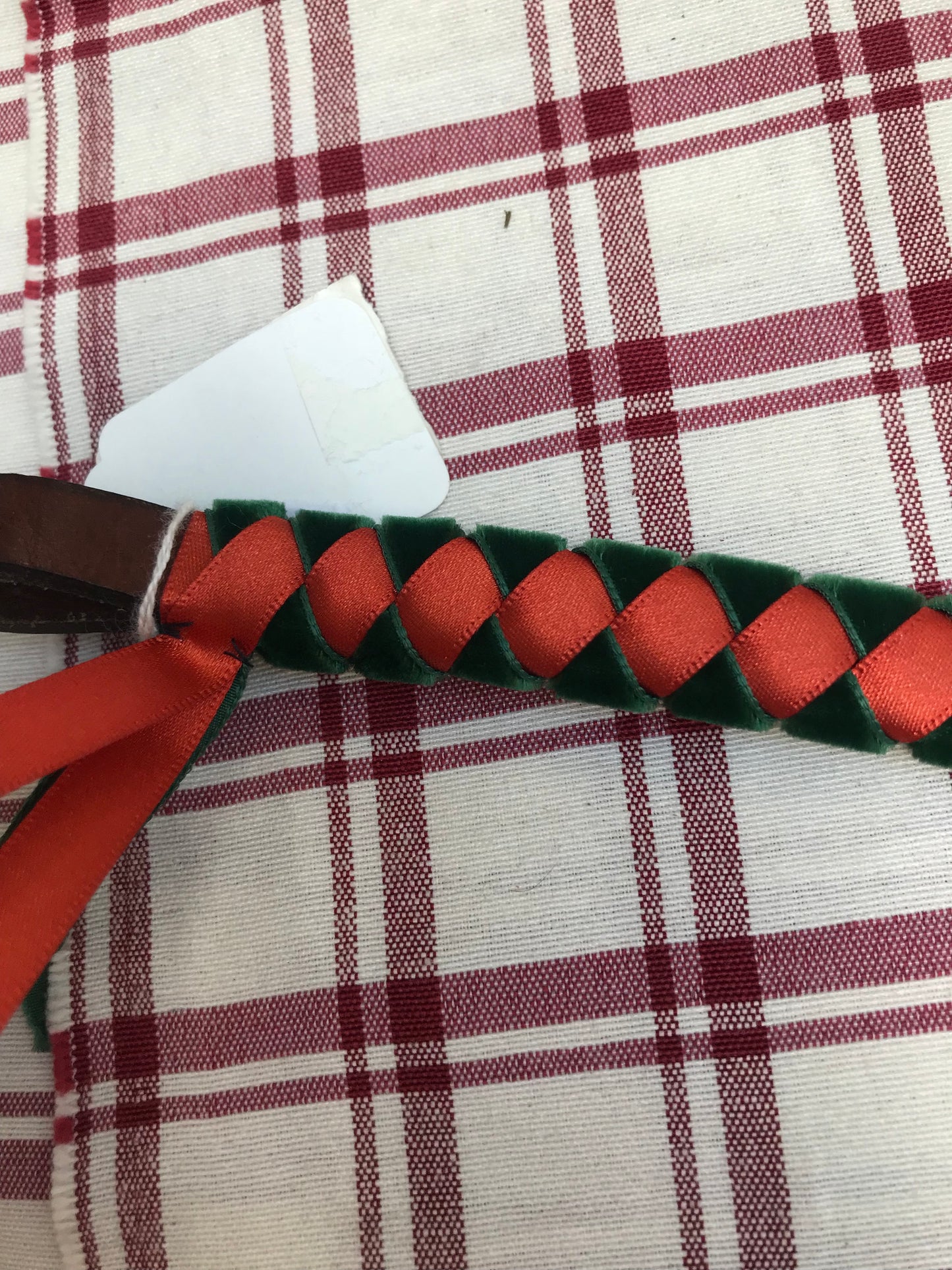 New full size orange and green browband with brown leather FREE POSTAGE ✅