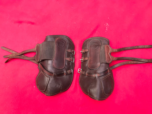 AQA tendon boots brown leather size cob