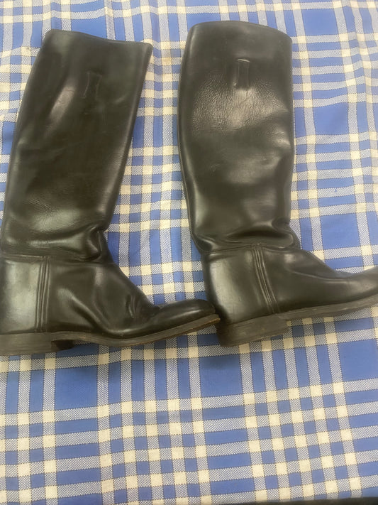 Black long leather riding boots size 6.5 FREE POSTAGE🟢