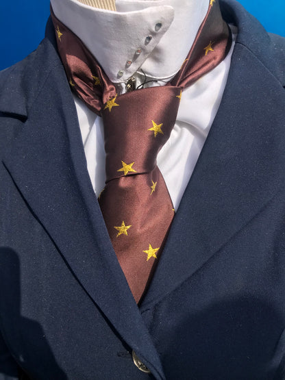 Equitech brown with gold stars showing tie FREE POSTAGE ■