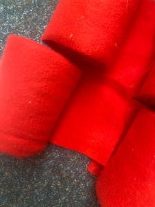 Used red fleece bandages FREE POSTAGE🟢