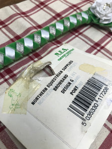 New N.E.S  brown pony showing browband in green white and silver FREE POSTAGE*