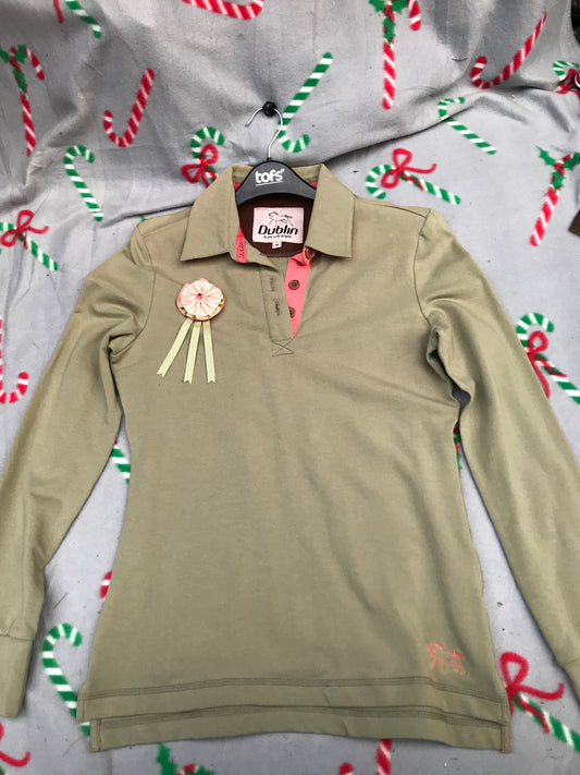 New Dublin riding polo shirt size 12 beige FREE POSTAGE