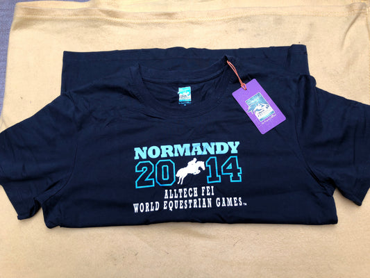 NEW equi theme Normandy 2014 t shirt short sleeves size 14/16 FREE