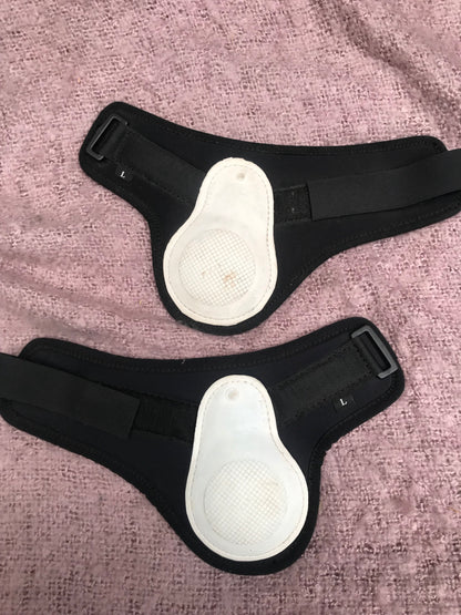 NEW black and white fetlock boots size large FREE POSTAGE