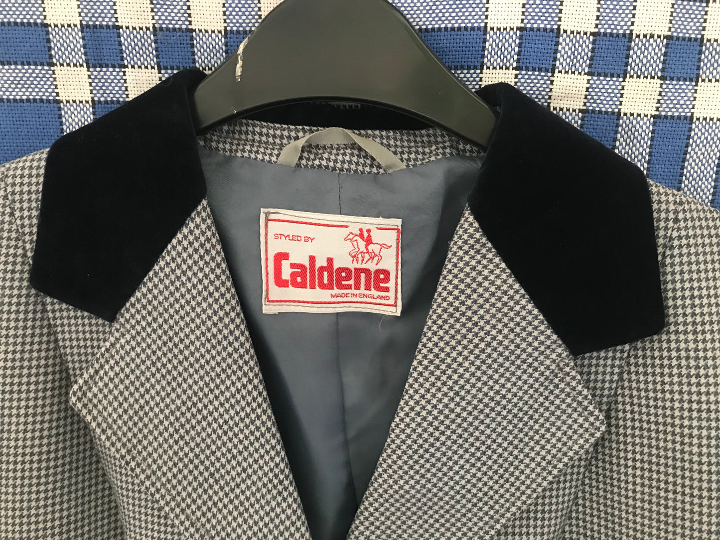 Caldene blue dogtooth show jacket size 12 (36) FREE POSTAGE 🔵