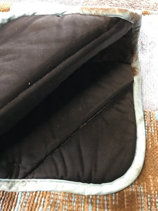 Grey and mint padded shiny saddle cloth  cob full FREE POSTAGE