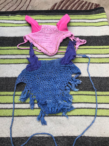 pink and blue fly veil set cob size FREE POSTAGE