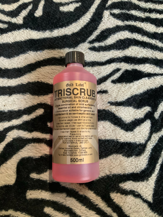 New gold label triscrub antibacterial skin cleanser and surgical scrub