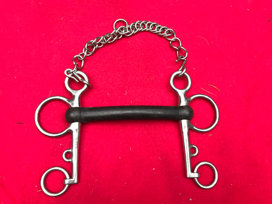 shires 5” rubber pelham with chain