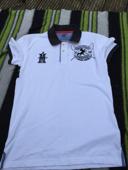 Mountain Horse black and white short sleeve polo t-shirt size S (8/10) FREE POSTAGE