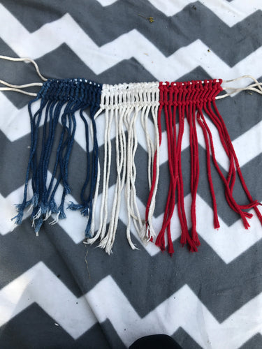 red , white and blue fly fringe size: full (FREE POSTAGE)