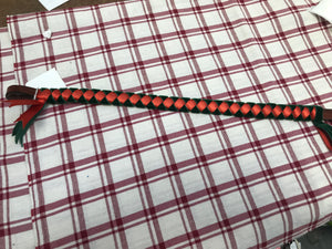 New full size orange and green browband with brown leather FREE POSTAGE ✅