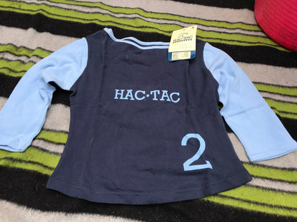 new hac-tac navy and blue t shirt FREE POSTAGE