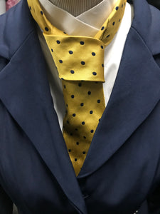 Gold and navy polka dot showing tie FREE POSTAGE ■