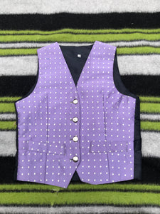 Purple spotty waistcoat 28” chest Age 9-10 FREE POSTAGE 🟣