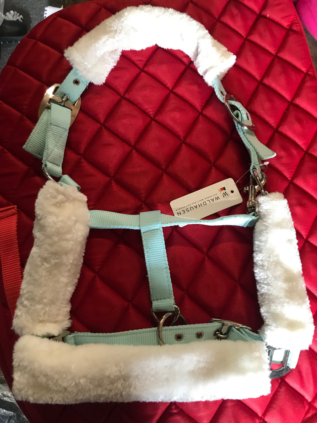 New waldhausen deluxe fluffy head collar in mint FREE POSTAGE ■