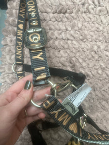 New I love my pony head collars in gold and black FREE POSTAGE *