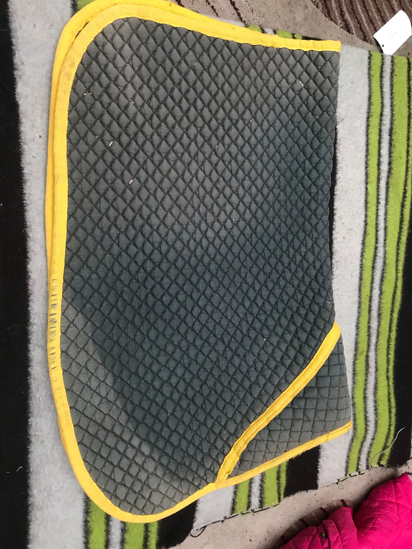 green and yellow full size saddle cloth FREE POSTAGE