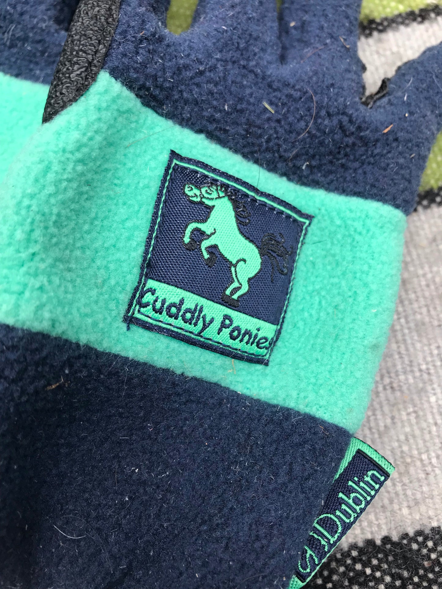 dublin cuddly ponies navy and teal riding gloves FREE POSTAGE