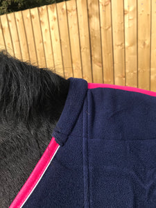 New wow HKM soft navy fleece with pink design FREE POSTAGE ❤