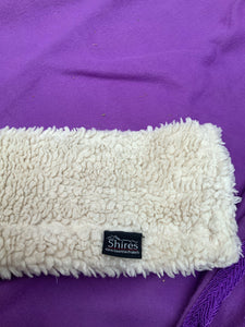 Used Shires white fleece material girth cover (FREE POSTAGE)
