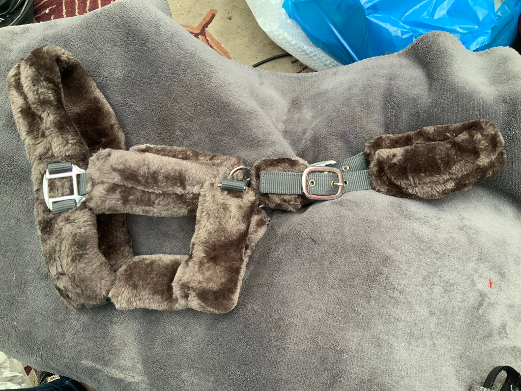 NEW grey fluffy head collar FREE DELIVERY